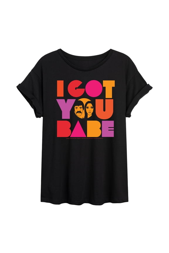 Sonny and Cher - I Got You Babe - Women's Oversized Graphic T-Shirt