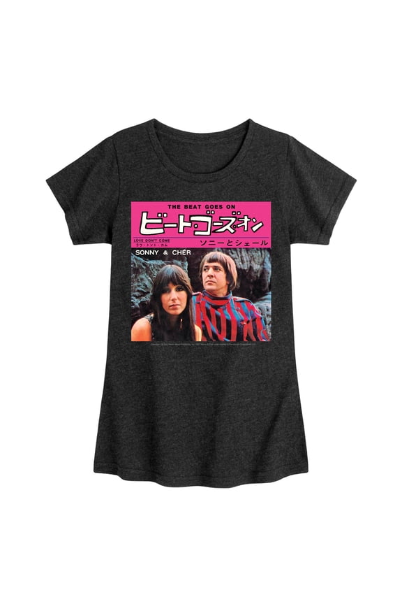 Sonny and Cher - The Beat Goes On Japan - Toddler And Youth Girls Fitted Short Sleeve Graphic T-Shirt