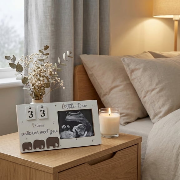 Sonogram Picture Frame, Ultrasound Photo Frame with Baby Countdown Weeks, Expecting Parents to be Pregnancy Gift Congratulations Pregnancy Must Have Grandparent Baby Announcement First Time Mom to Be