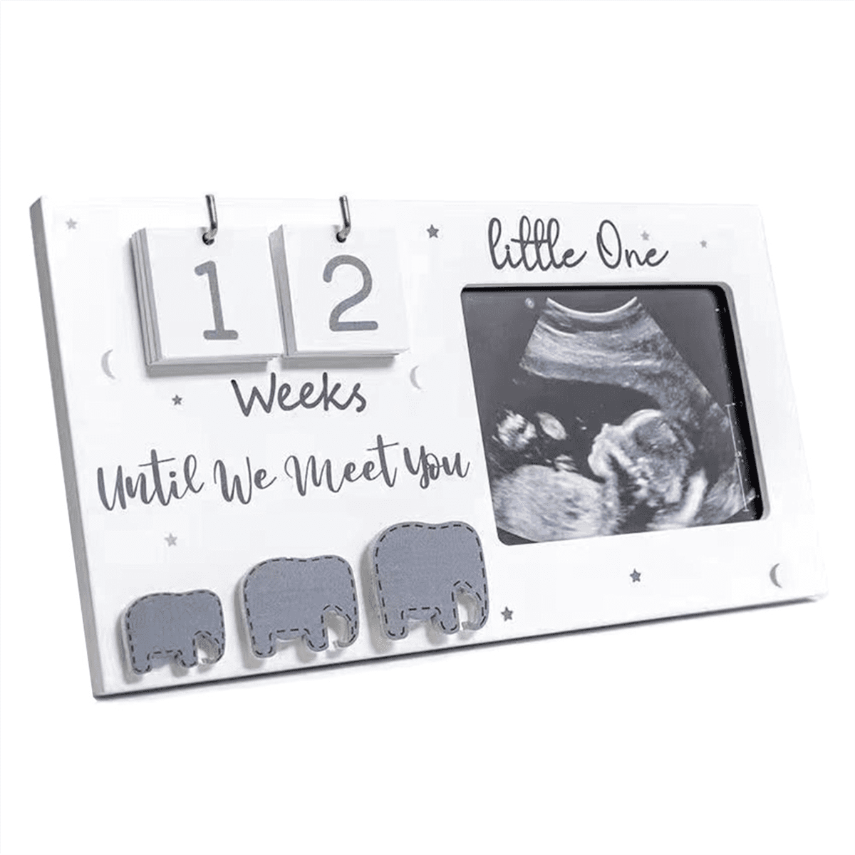 Sonogram Picture Frames, Ultrasound Photo Frames with Countdown Weeks, Elephant Nursery Decor