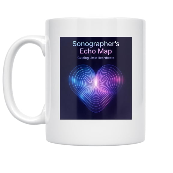 Sonographer 11 oz Coffee Mug - Neon Waveform Design White Ceramic