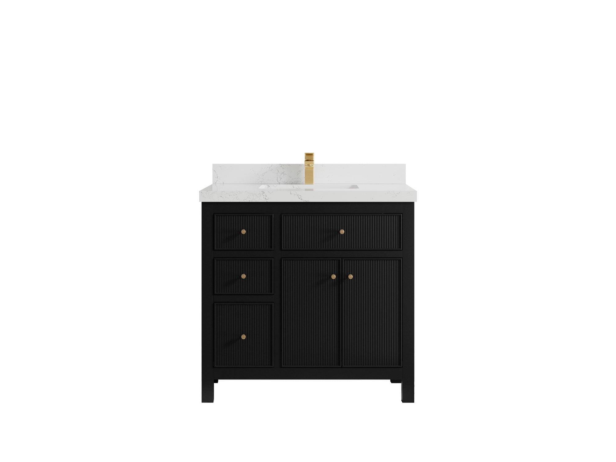 Sonoma 36 in W x 22 in D Center Sink Free Standing Reeded Bathroom