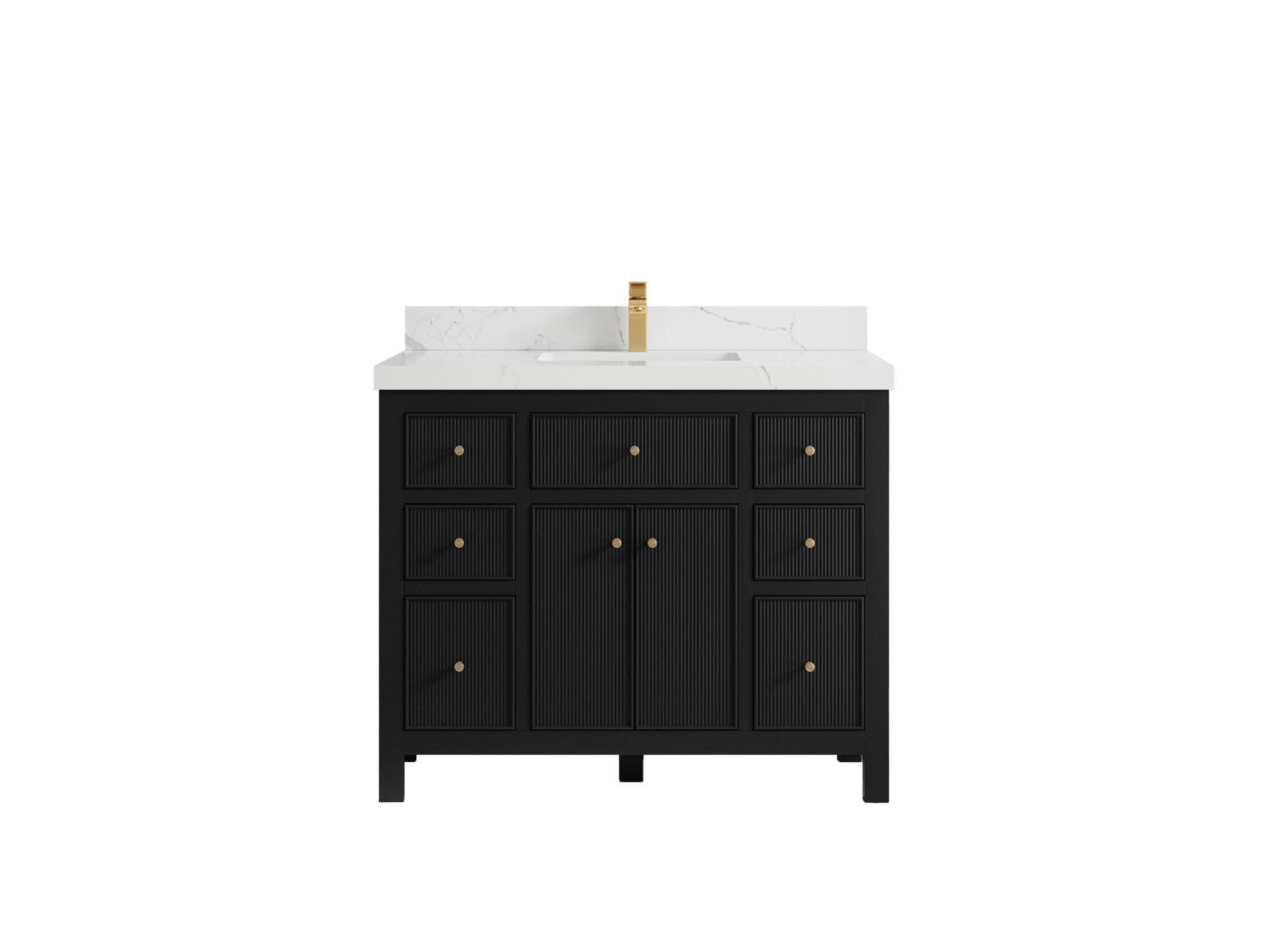 Sonoma 42 in W x 22 in D Free Standing Reeded Single Sink Bathroom