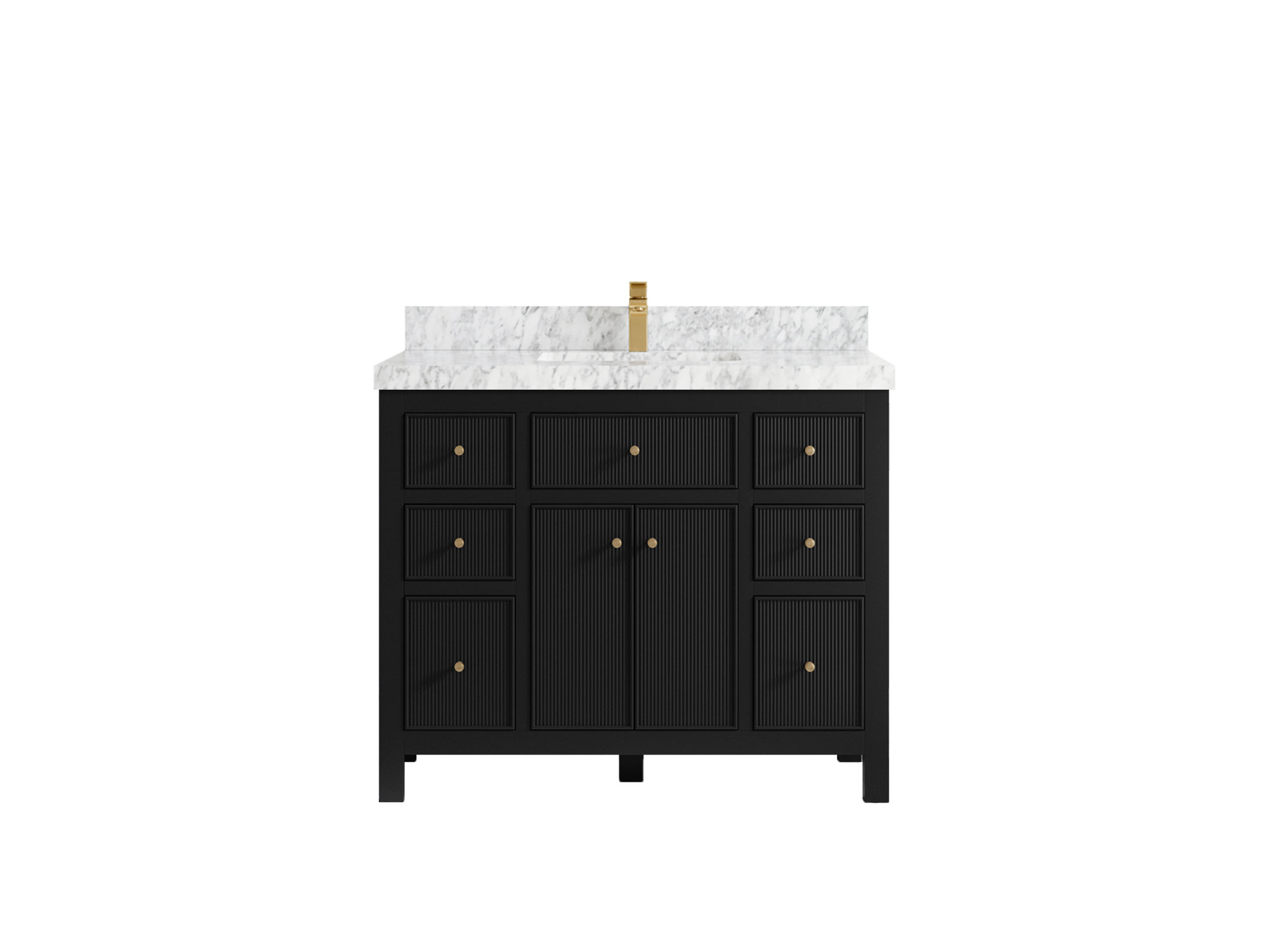 Sonoma 42 in W x 22 in D Free Standing Reeded Single Sink Bathroom