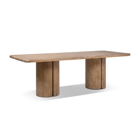 Sonoma 95" Split-Pillar DiningTable 8-Seater, Rustic Greige Brown Reclaimed Pine Wood