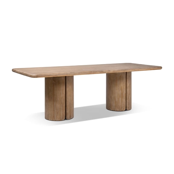 Sonoma 95" Split-Pillar DiningTable 8-Seater, Rustic Greige Brown Reclaimed Pine Wood