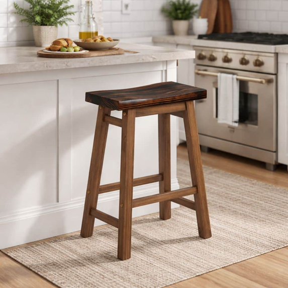 Sonoma Backless Saddle Counter Stool - Burnt Chestnut