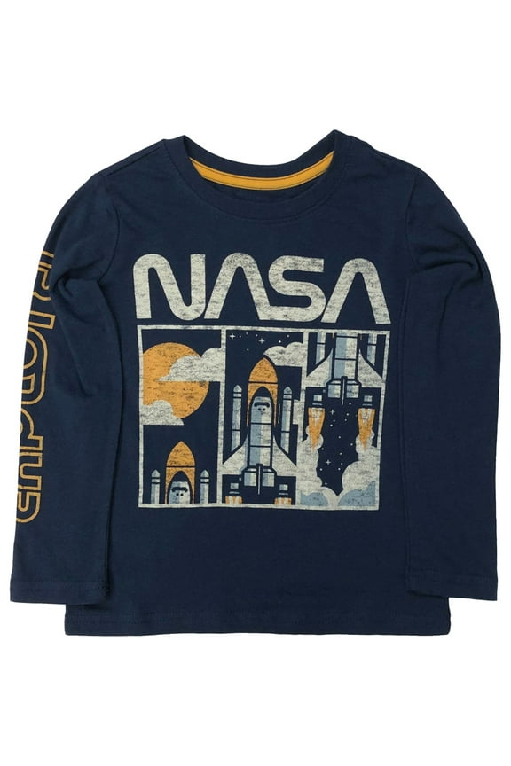 Sonoma Boys Long Sleeve Blue Nasa Astronaut T-Shirt Tee Shirt 4