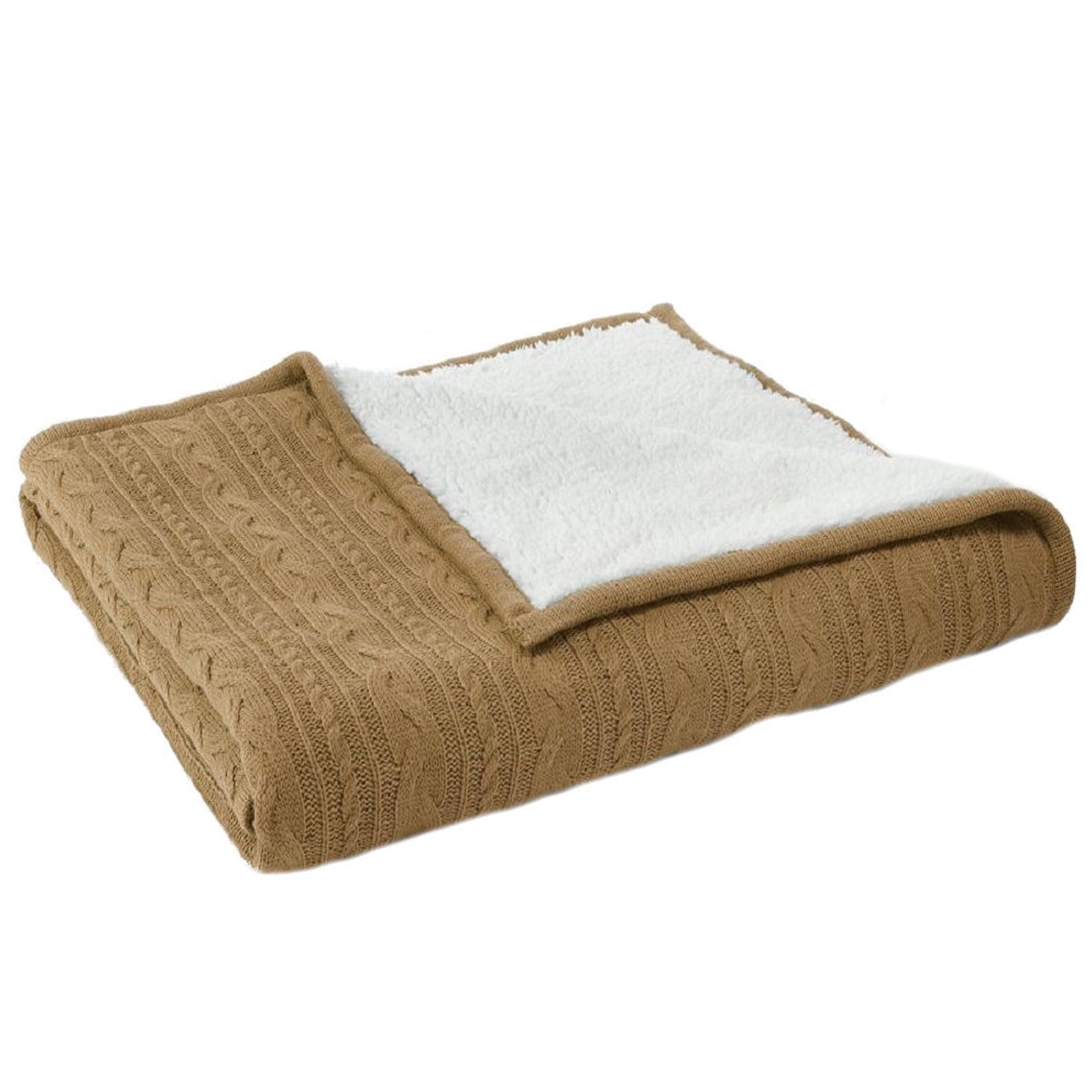 Sonoma Cable Knit Sherpa Reversible Throw Blanket