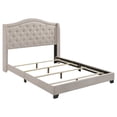 thumbnail image 1 of Sonoma Upholstered Queen Wingback Bed Beige, 1 of 6