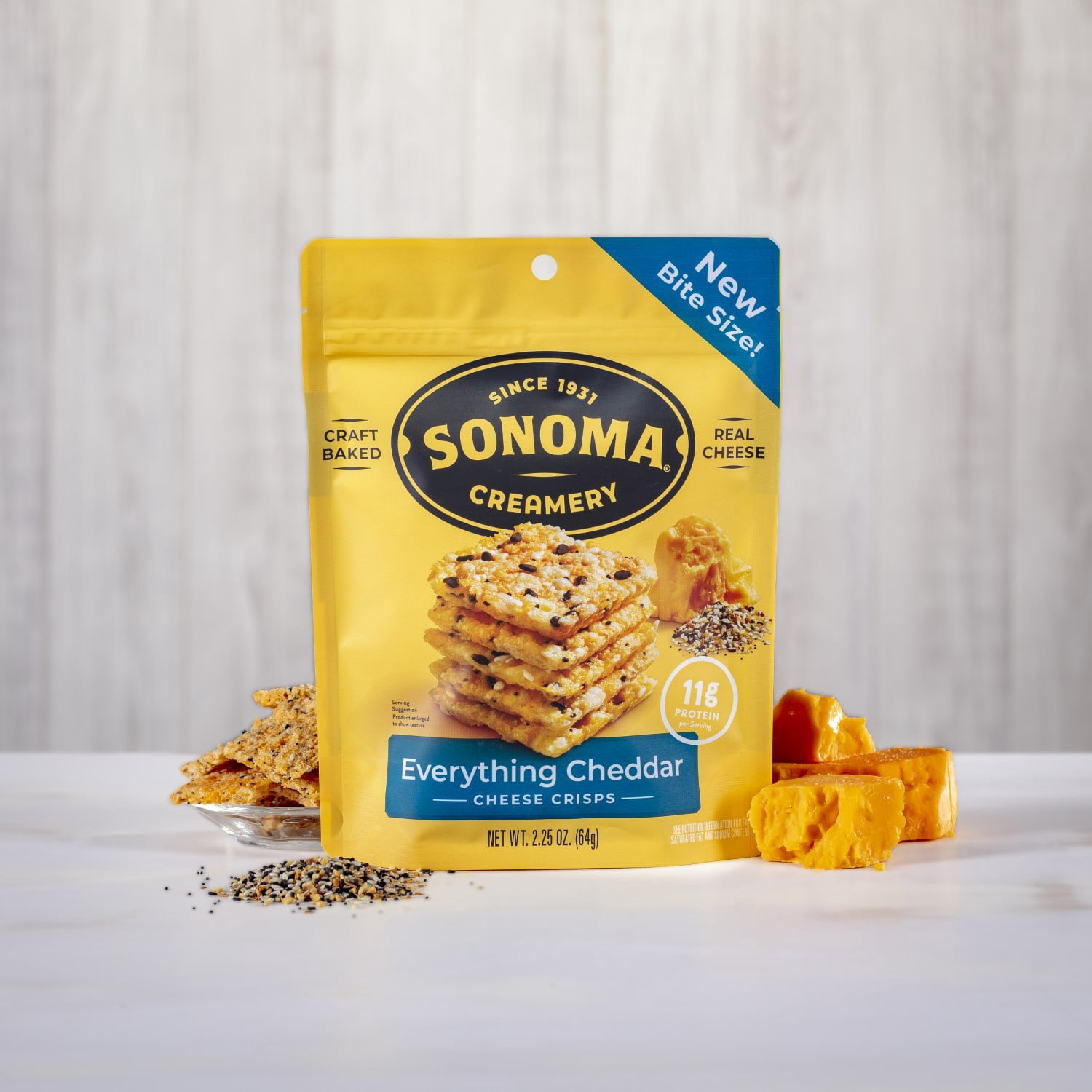 Sonoma Creamery - Cheese Crisps, Everything Cheddar, 2.25 Oz (12 Count ...