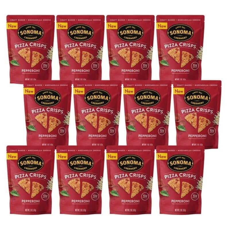 Sonoma Creamery Pizza Crisps, Pepperoni, 2 Oz (12 Count) Savory