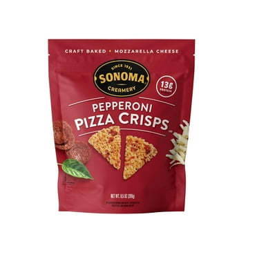 Sonoma Creamery Pizza Crisps, Pepperoni, | Savory Snack Cracker | High Protein | Low Carb | Gluten Free | Wheat Free |Keto Friendly, 9.5 oz (Pack of 1)