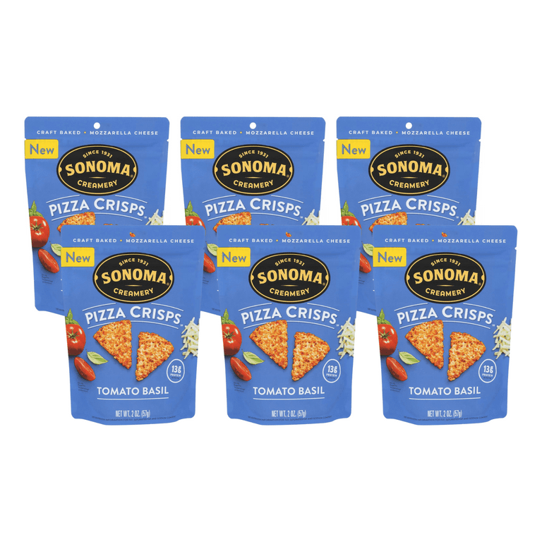 Sonoma Creamery Pizza Crisps, Tomato Basil, High Protein, Low Carb