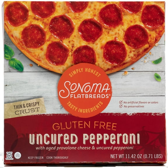 Sonoma Flatbreads Gluten Free Pepperoni, Marinara Sauce, 11.42 oz. (Frozen - Contains: Milk, Soy)