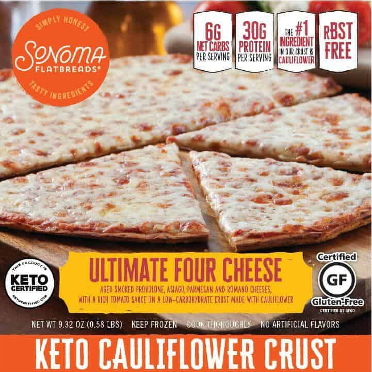 Sonoma Flatbreads Ultimate Four Cheese Pizza, 9.32oz Box (Frozen