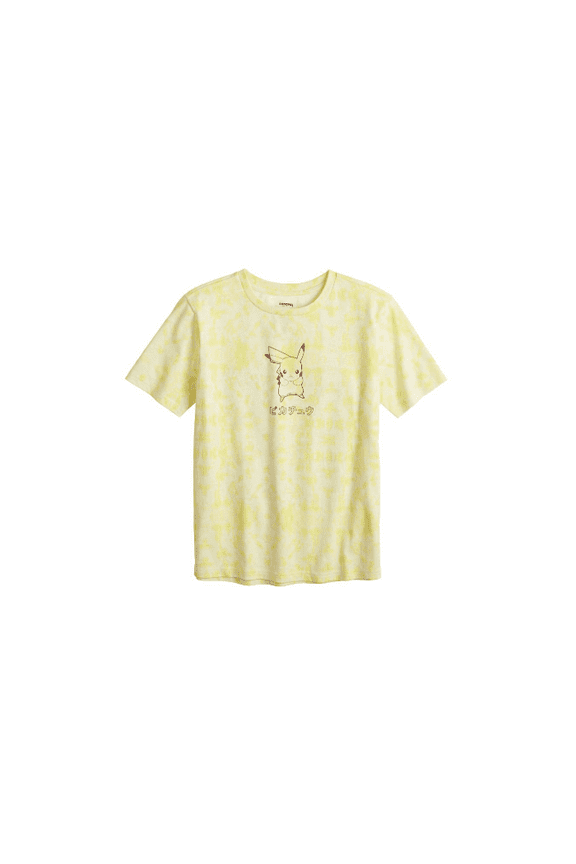 Goods for Life Pokemon Pikachu Kanji Tie Dye Graphic Tee, Boy's, Size: Medium, Brt Yellow