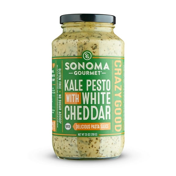 Sonoma Gourmet Natural Pasta Sauce Kale Pesto with White Cheddar 25 oz