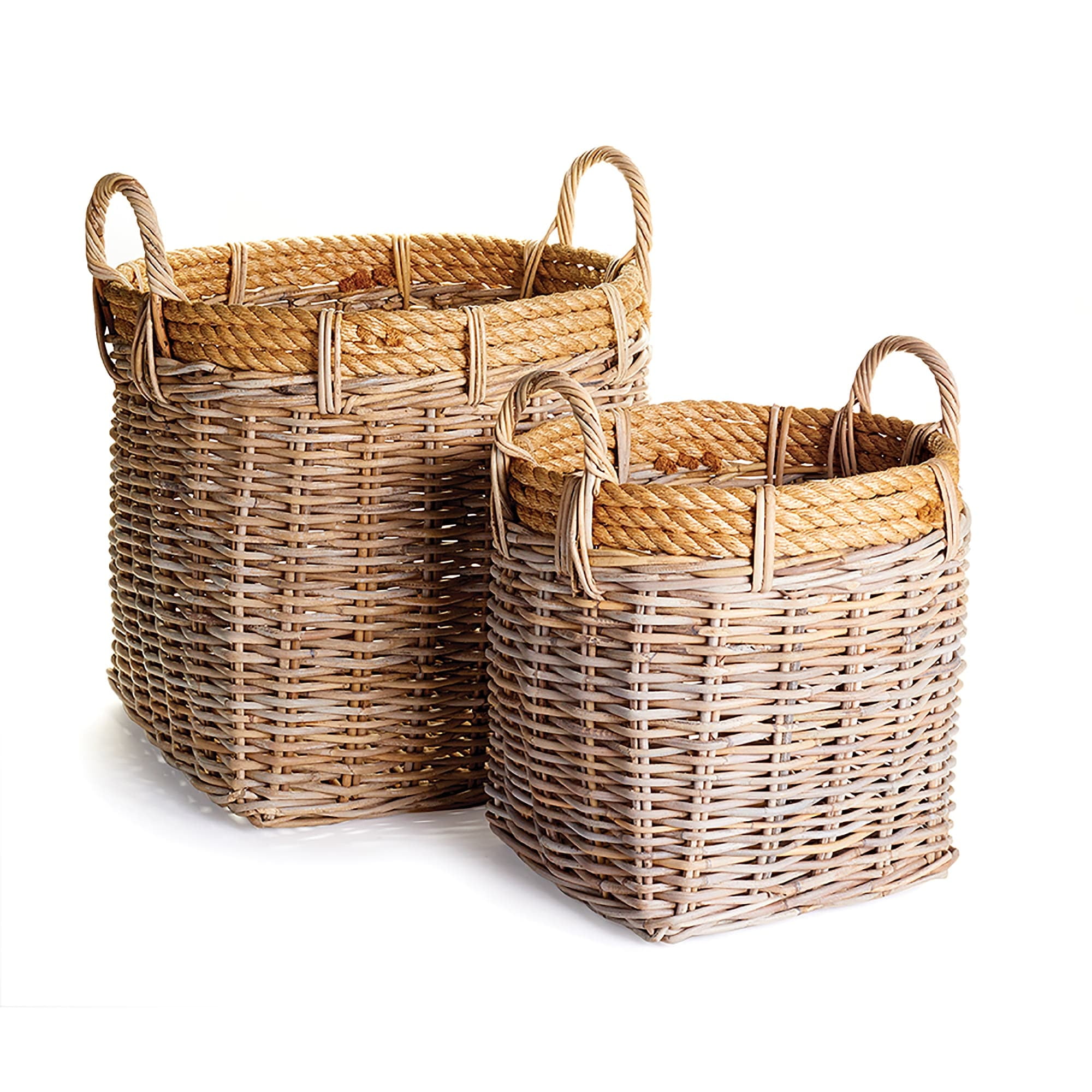 Large Natural Rattan Rope Storage Basket Set