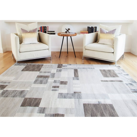 Sonoma Modern Woven Viscose Rug, Gray Multi