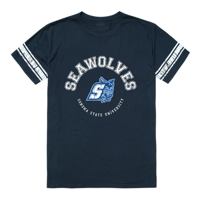 Sonoma State Seawolves Men's Football Tee T-Shirt Navy, Small