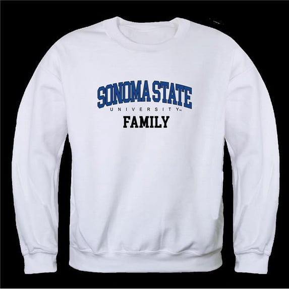 Sonoma State University Seawolves Family Crewneck Sweatshirt, White - Small
