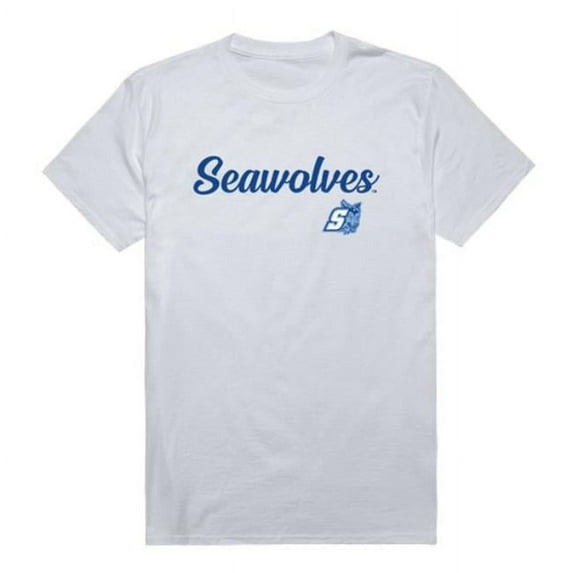 Sonoma State University Seawolves Script T-Shirt, White - Small