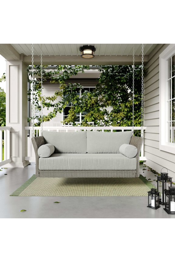 Sonoma Wicker Outdoor Daybed Porch Swing with Included Cushion Set