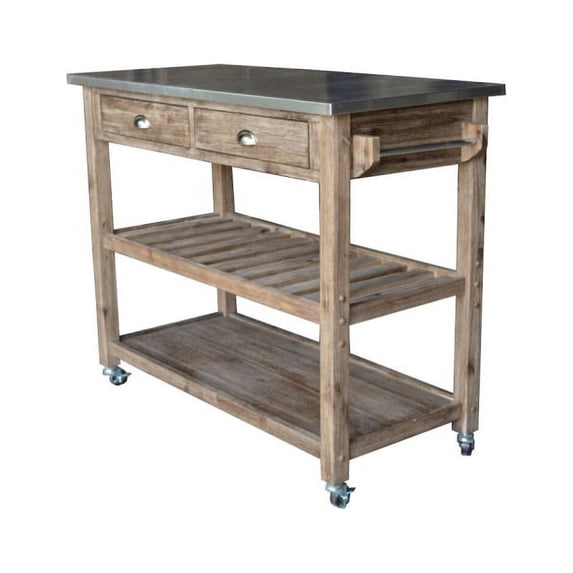 Sonoma Wire-brush Kitchen Cart
