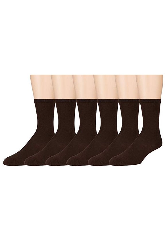 Women's Dress Crew Socks - Solid and Patterned - 6 Pairs - Size 4-10