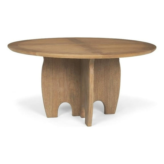 Sonomi Brown Solid Rubber Wood w/ Round Oak Tabletop Dining Table