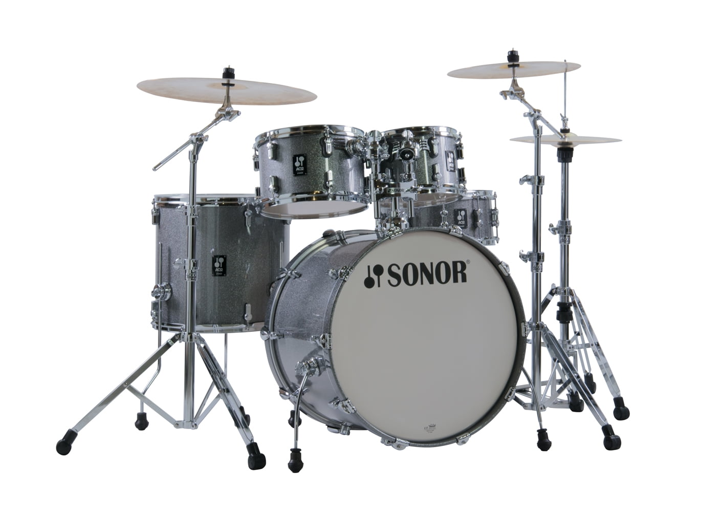 Sonor AQ2 Stage 5-Piece Maple Shell Pack w/ 22" Bass Drum - Titanium Quartz