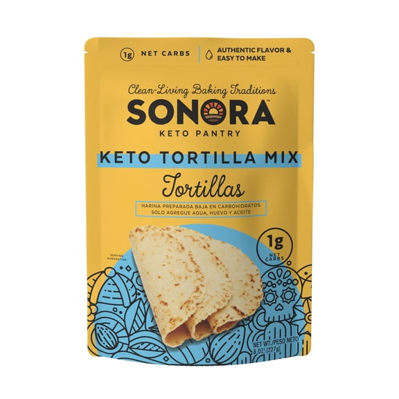 Sonora Keto Tortilla Mix GGA1 | Mexican Low Carb Gluten Free | 1g Net Carbs | Just Add Water, Oil & Egg | Corn Tortilla Alternative (8 oz - Makes 12)
