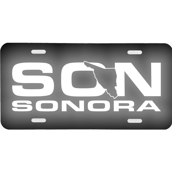 Sonora Mexico Aluminum Vanity License Plate, 6'' x 12''  Reflective Lettering & Graphics, Tourist Souvenir Gift Sign
