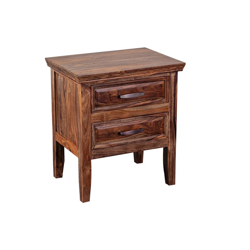 Sonora Solid Sheesham Wood Nightstand Brown