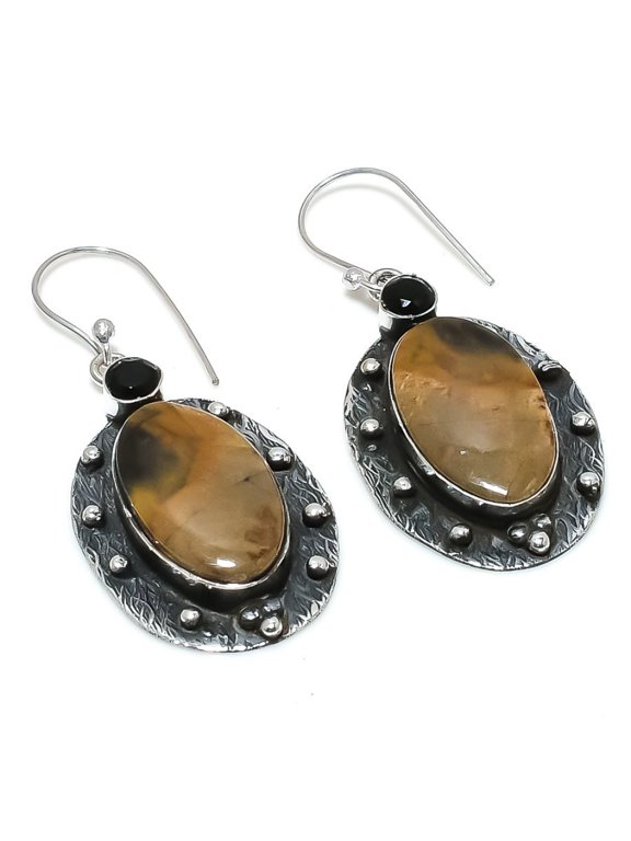 Sonora Sunrise, Spinel Gemstone 925 Sterling Silver Jewelry Earring 2.17 "