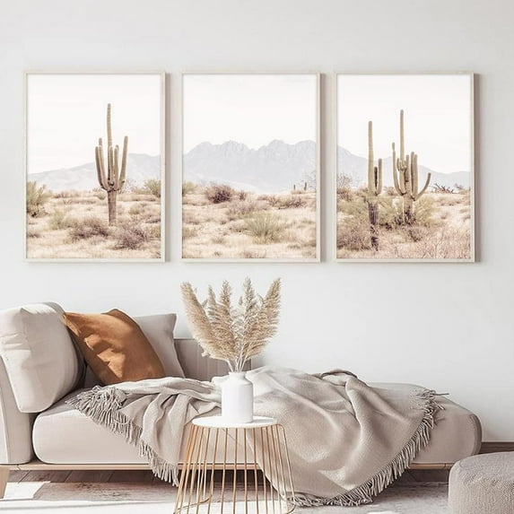 Sonoran Desert Landscape Wall Art Cactus Wall Art Decor Saguaro Cactus Pictures Wall Art Cactus Canvas Prints Cactus Artwork Cactus for Wall Cactus Painting for Home Room Decor 16x24x3 Inch D