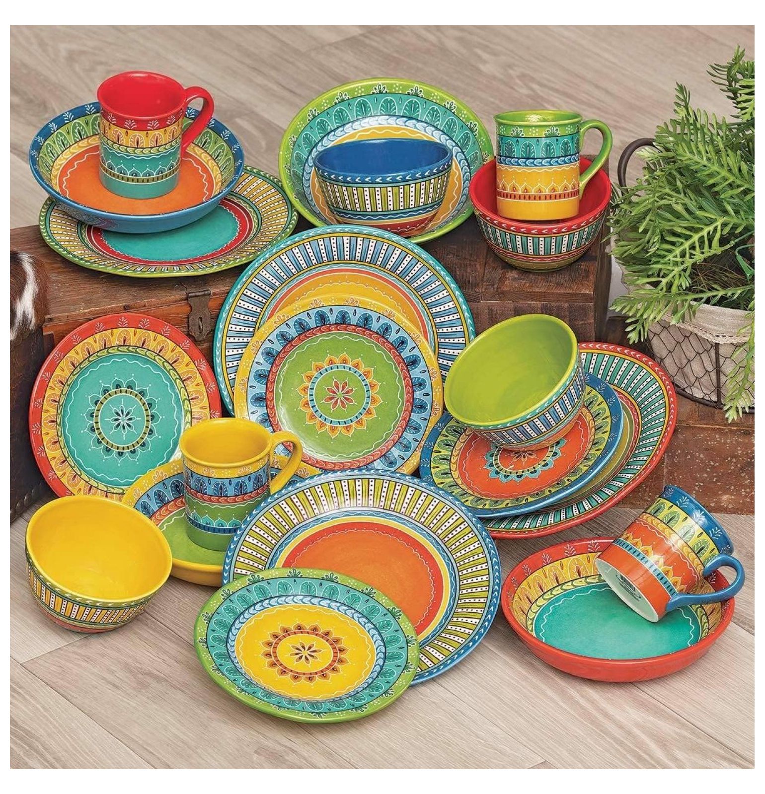 Sonoran Splendor Soup/Pasta Bowls - Set of 4 - Walmart.com