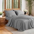 thumbnail image 1 of Sonoro Kate 100% Organic Luxurious Bamboo Sheets, King Sheet Set 6-Piece with 16" Deep Pocket, Silky Smooth Luxury Bed Sheets, Gray, 1 of 8
