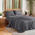 thumbnail image 1 of Sonoro Kate 100% Organic Luxurious Bamboo Sheets, Queen Sheet Set 4-Piece with 16" Deep Pocket, Silky Smooth Luxury Bed Sheets, Dark Gray, 1 of 8