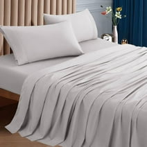 Sonoro Kate 1000 Thread Count 100% Egyptian Cotton Bed Sheet Set, Deep Pocket 4-Piece Cotton Sheet, King, Gray