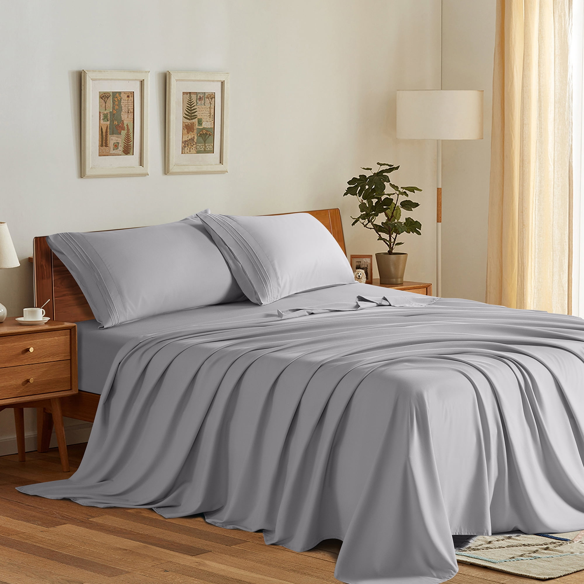 Sonoro Kate 1800 Thread Count Microfiber Bed Sheet Set, Deep Pocket 4
