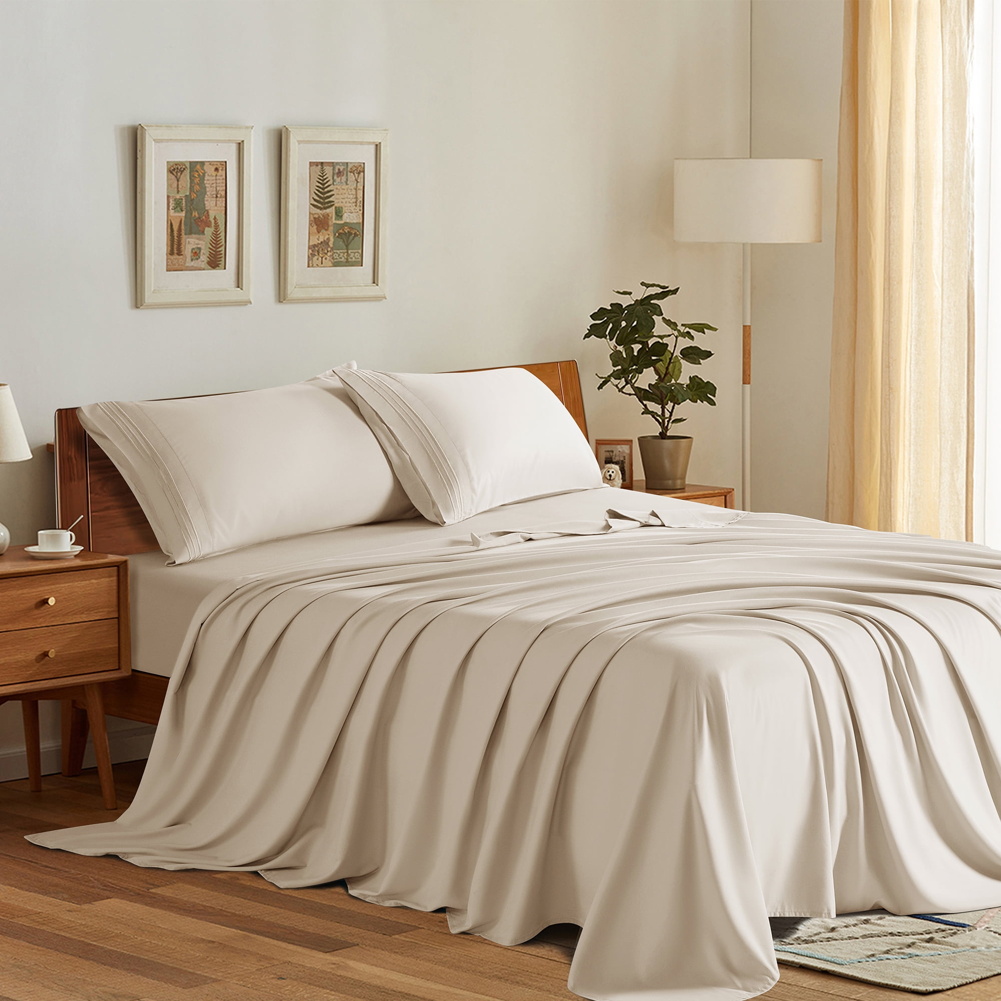 Sonoro Kate 1800 Thread Count Microfiber Bed Sheet Set, Deep Pocket 4