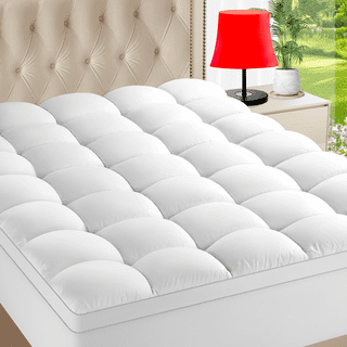 LINSY LIVING Warm Mattress Topper Full Size,Mattress Pad Cover, Plush Soft Mattress  Pad Cover with Elastic Straps - Mattress Protector Stretches up to 18  Inches Deep -Machine Washable 