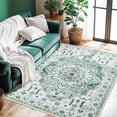 thumbnail image 1 of Sonoro Kate 3x5 Area Rugs for Living Room Bedroom, Non Slip Boho Machine Washable Indoor Floor Carpet, Green, 1 of 8