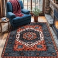 thumbnail image 1 of Sonoro Kate 3x5 Area Rugs for Living Room Bedroom, Non Slip Boho Machine Washable Indoor Floor Carpet, Red-Blue, 1 of 8