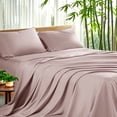 thumbnail image 1 of Sonoro Kate Luxury Cooling Bamboo Bed Sheet Set - Deep Pockets - 4 Piece,California King, Light Pink, 1 of 6