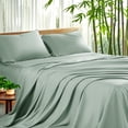 thumbnail image 1 of Sonoro Kate Luxury Bamboo Bed Sheet Set - Deep Pockets - 4 Piece, California King, Spa Blue, 1 of 7