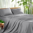 thumbnail image 1 of Sonoro Kate Luxury Cooling Bamboo Bed Sheet Set - Deep Pockets - 4 Piece, Full, Gray, 1 of 7