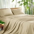 thumbnail image 1 of Sonoro Kate Breathable Bamboo Bed Sheet Set - Deep Pockets - 4 Piece, King, Beige, 1 of 7